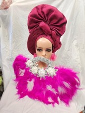 Pink Classic African Bridal Feather Hand Fan