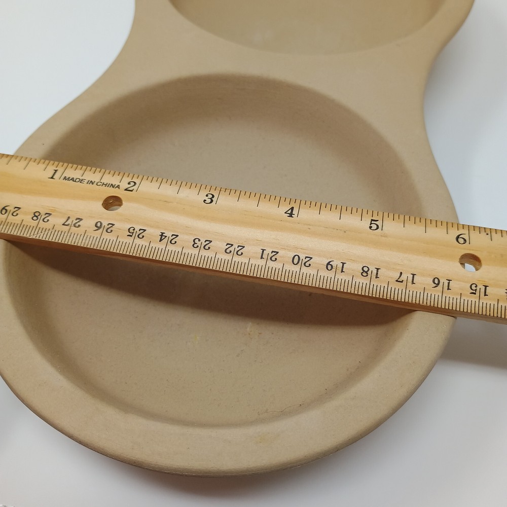 Pampered Chef Stoneware Egg Cooker #1372 for Oven & Microwave Double Dish