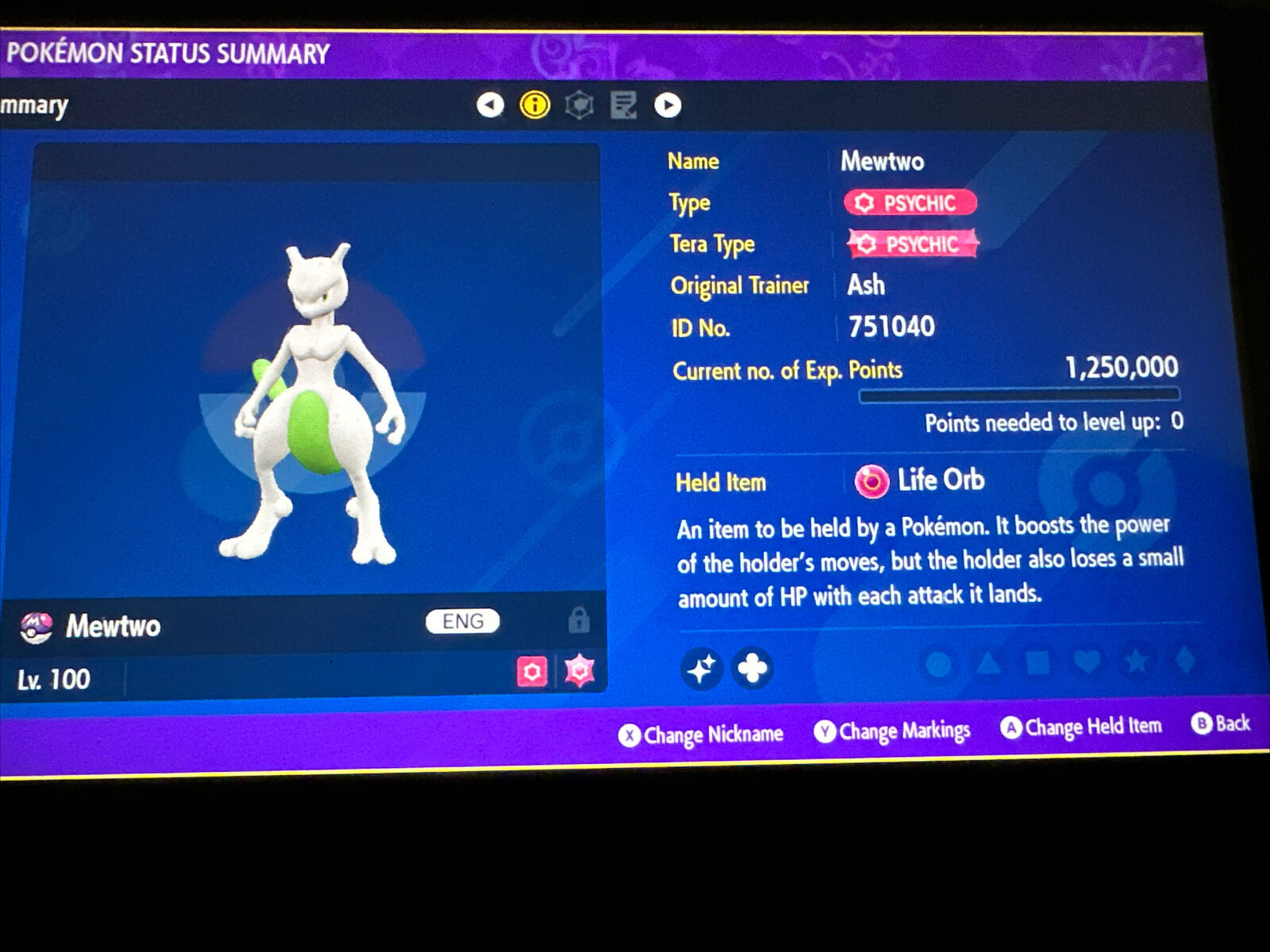 Pokémon Scarlet and Violet ✨SHINY✨ Mewtwo W/ Best 6IV + Customizable