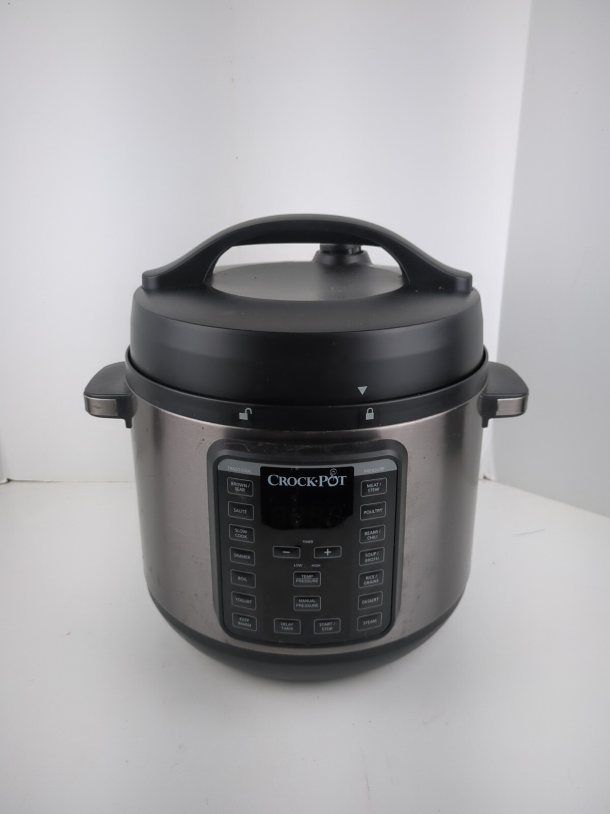 Olla de cocción lenta programable Crock XL Express de 8 cuartos de galón multiuso de cocción lenta y presión