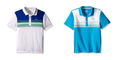 PUMA Golf Rickie Fowler Youth Jr Junior Kids KEY STRIPE  Polo NWT New