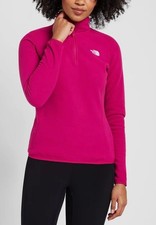 The North Face Girls Pink 100 Glacier 1/4 Zip Microfleece Pullover Sweater / XL