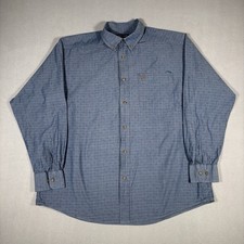 Ariat Button Down Shirt Men  s XLarge Blue Western Thomas Diamond Geo Print