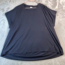 Athleta Air Out Top Women's 3X Black Modal Loung Short Sleeve Open Back Active