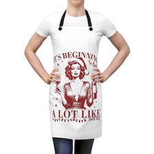 Holiday Apron, Festive Kitchen Cooking Tool, Christmas Gift for Her, Funny Quote