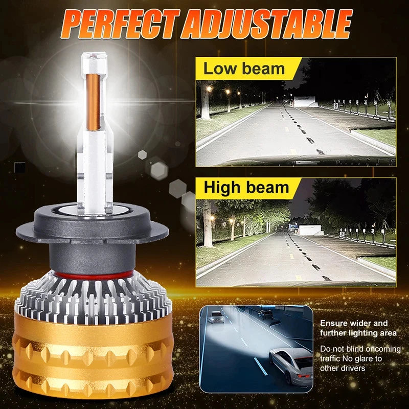 H4 Led Car Headlight LED H7 H8 H9 H11 H1 9005 Fog Bulb 1300W 1500000LM 6000K 12V - Image 3 of 4