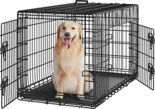 42 inch Dog Crate Double Door Dog Crate w/Divider for Puppy Adult XL Collapsible