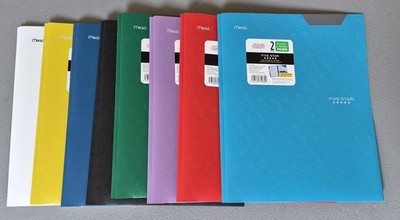 8 Pack - Five Star 2-Pocket Folder Plastic 3-Prong Folders W/Stay-Put Tabs, NEW