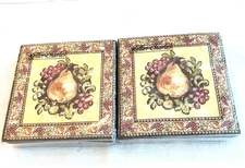 2 Pkg Keller-Charles Tuscan Fruit Cocktail Paper Napkins 20 Ct. Each New GERMANY