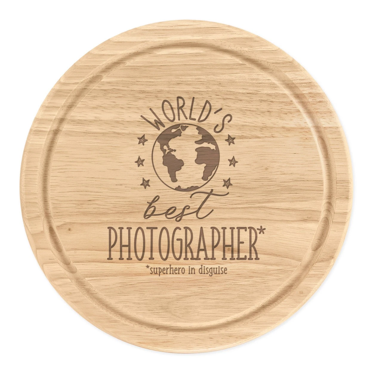 World's Best Photographer Round Chopping Cheese Board Favourite Photography