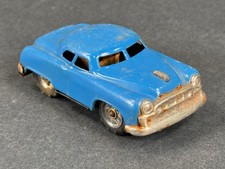 Vintage Mini Blue Tin Litho Toy Car Sedan Friction Wind Up Style Japan Era