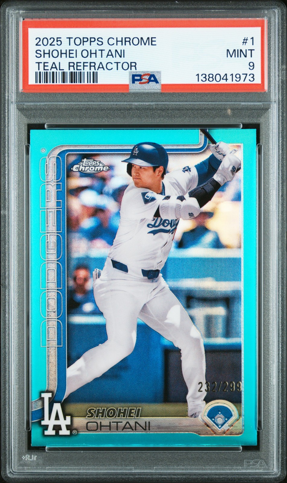 Shohei Ohtani 2025 Topps Chrome #1 Teal Refractor /299 Price Guide