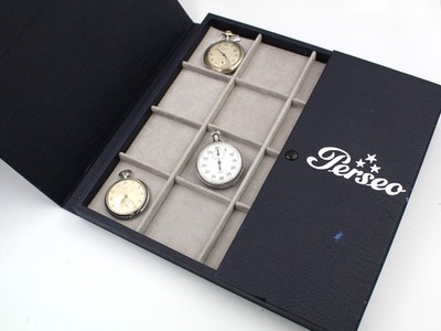 Lost 16 Seater Blue Elegant Watch Box Faux Leather Pocket Watch Case