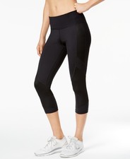 Ideology Womens Mesh-Trimmed Faded Dots Cropped Leggings Size L