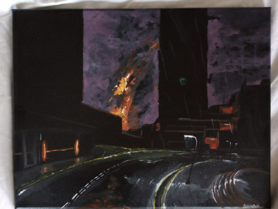 Halo New Mombasa Streets | Acrylic Painting | 11'' x 14'' Canvas