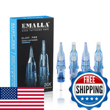Emalla Tattoo Cartridge Needles - 20Pcs ELIOT Pro Tattoo Needles Curved Magnum 1