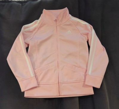 Adidas Girls Size Light Pink Jacket Lightweight Full Zip