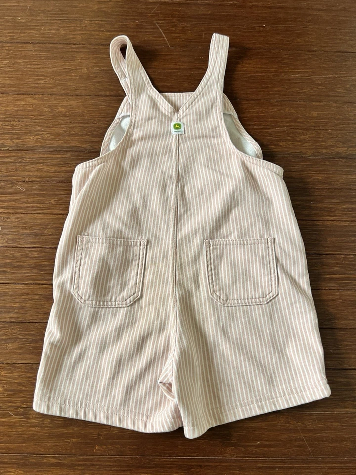 John Deere ребенка ясельного возраста розовый оборки полоски хлопок общий короткий размер 4T коровы цыплята - Изображение 3 из 4