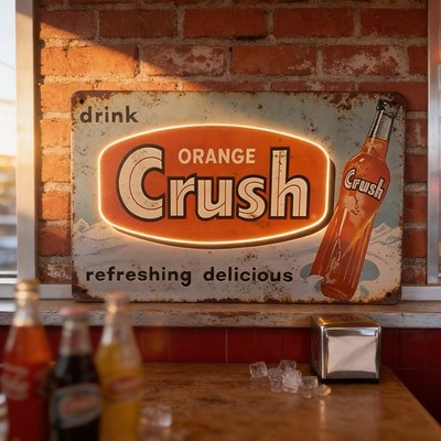 12''x8'' Retro Patina Style Orange Cruch Advertising Sign...Ships free!