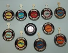 LOT OF 10 MATTEL 1967 HOT WHEELS ORIGINAL METAL BADGE BUTTON + 1 Plastic