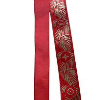 1 Yard of 1/2" Designer Louis Vuitton Red Gift Ribbon w/Gold Logo