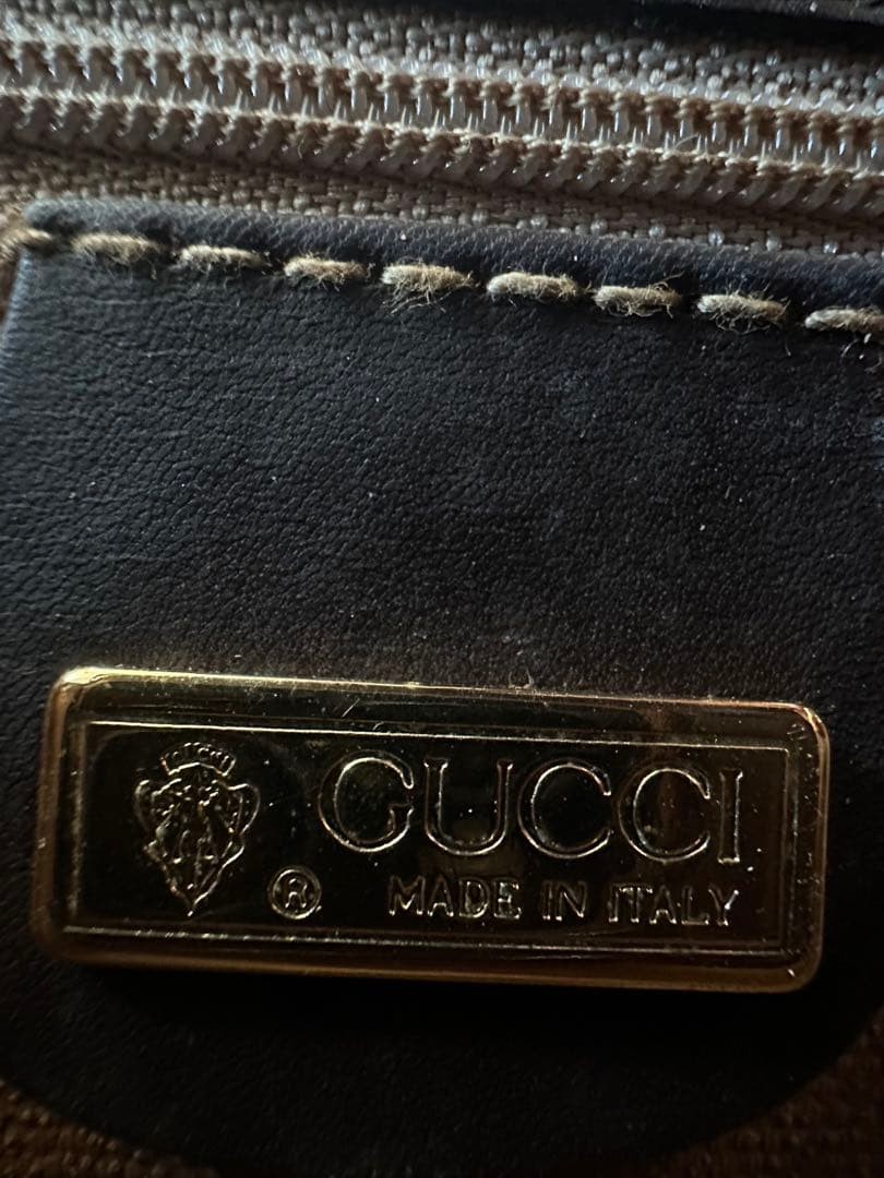 GUCCI Crossbody Shoulder Bag Leather Brown Gold Hardware Vintage Logo From Japan thumbnail 11