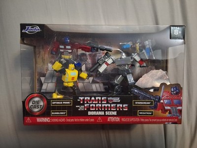 Jada Transformers Die Cast Diorama 4 Figs: Prime Megatron Bumblebee Starscream