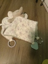 Dream Gro Activity Blankie Elephant Lovey Baby Security Blanket Gray And Green