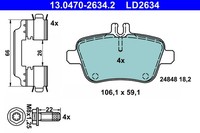 Bremsscheiben-BremsbeläGe-Kit ATE 13.0470-2634.2 MERCEDES-BENZ 007 420 34 20