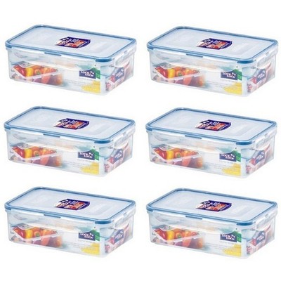 Lock & Lock HPL817 Frischhaltebox, 1 l, rechteckig, 6 Stück