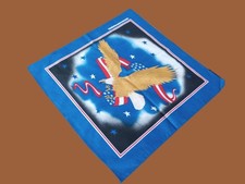 VINTAGE NEW OLD STOCK BANDANA AMERICAN EAGLE WITH U.S.A FLAG USA MADE