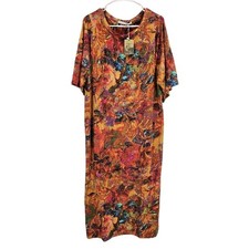 Peruvian Connection Bollywood Amber Dress Multicolor Floral Maxi Boho NWT Sz XL