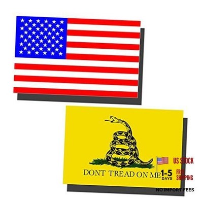2 Pack Don't Tread On Me Stickers, Reflective American Flag Car Decals