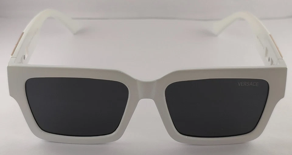 Gafas de sol Versace de lujo | Marco de plástico blanco | Lentes negras 100 % con protección UV Foto 2 de 4