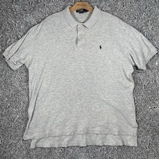Vintage Polo Ralph Lauren Polo Shirt Men's XL Gray Short Sleeve Made In USA Golf