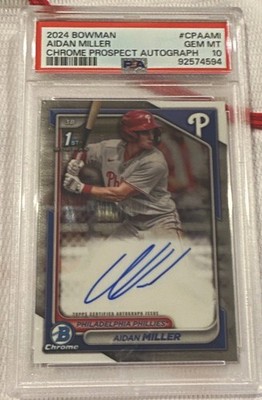 2024 BOWMAN CHROME PROSPECT AUTOS AIDAN MILLER PSA 10