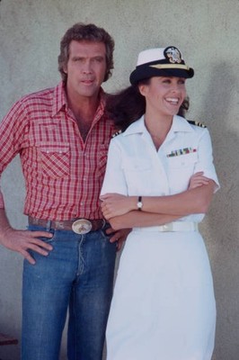 Lee Majors Erin Gray appearing in the ABC tv show Fall Guy' 1981 Old Photo