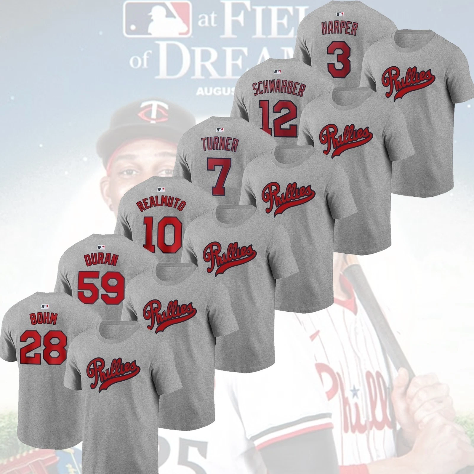 2026 Philadelphia Phillies Field of Dreams Game Player Tee