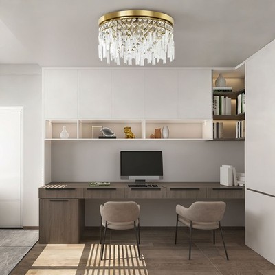 Modern LED Chandelier Crystal Pendant Lamp Round Ceiling Light Adjustable New