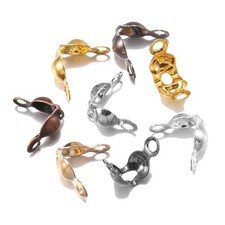 100-200pcs Connector Clasp Fitting 4*7mm Ball Chain Calotte End Crimps Beads Con