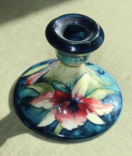 Vintage MOORCROFT POTTERY Candlestick ORCHID Lot JR 331