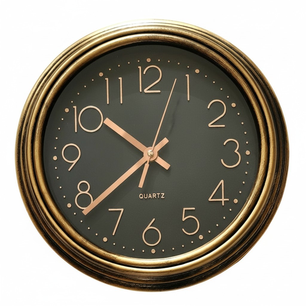 Orologio da Parete Minimalista in Metallo Oro Spazzolato