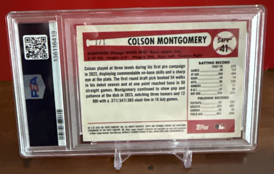 2023 Bowman Draft Colson Montgomery Bowman '54 Flag Variation Super ...