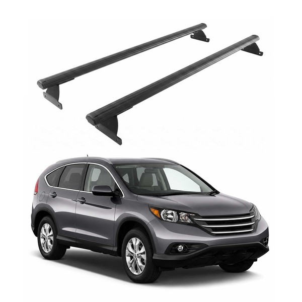 DachträGer GrundtäGer FüR Honda CR-V Iv 2013-2018 75Kg Aluminium Schwarz 2 Tlg-image