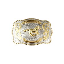 1 1/2" Big Gold Quarter Horse Western Belt Buckle - Style 1. 5 1/2" x 3 7/8".