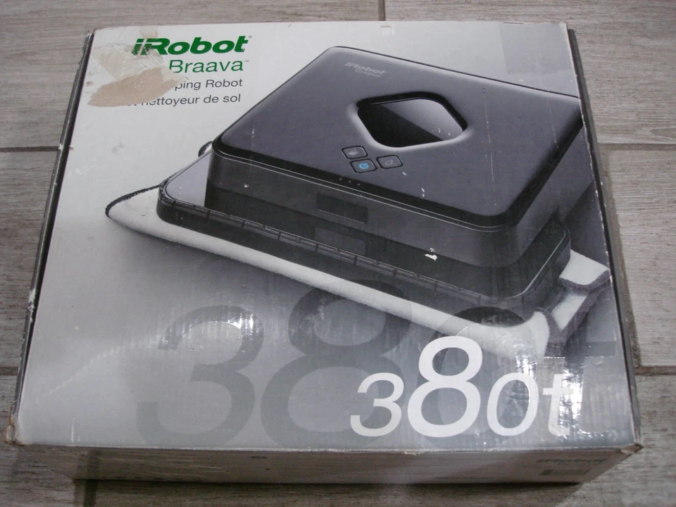 iRobot Braava Robot Vacuum Cleaner 380t - Black W/Mop 4-Pads, Charging Base, ect - Image 2 of 4