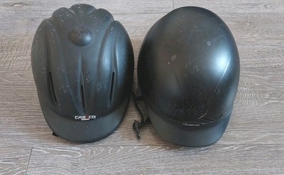 Set 2x Reithelm Casco Fouganza 128 M 54-57cm Reitsport Helm schwarz Pferdereiten
