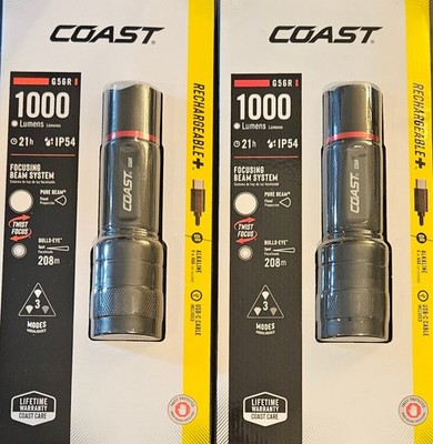COAST 1000 Lumens Rechargeable Dual Power IP54 G56R Lot Of 2