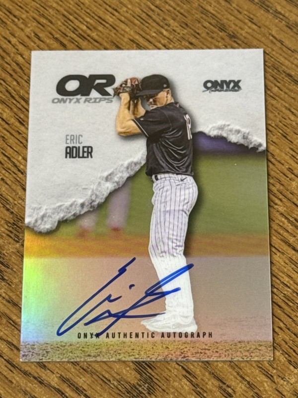 Eric Adler 2025 Onyx Onyx Rips Auto Autograph #RAB-ERAD -White Sox