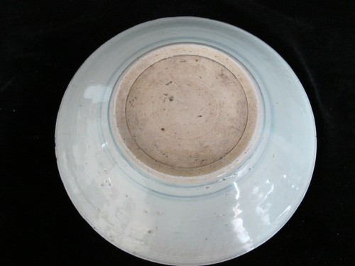 CHINESE Porcelain BLUE Underglaze SWATOW Ware Shallow Bowl Large Saucer Pair - Picture 10 of 11